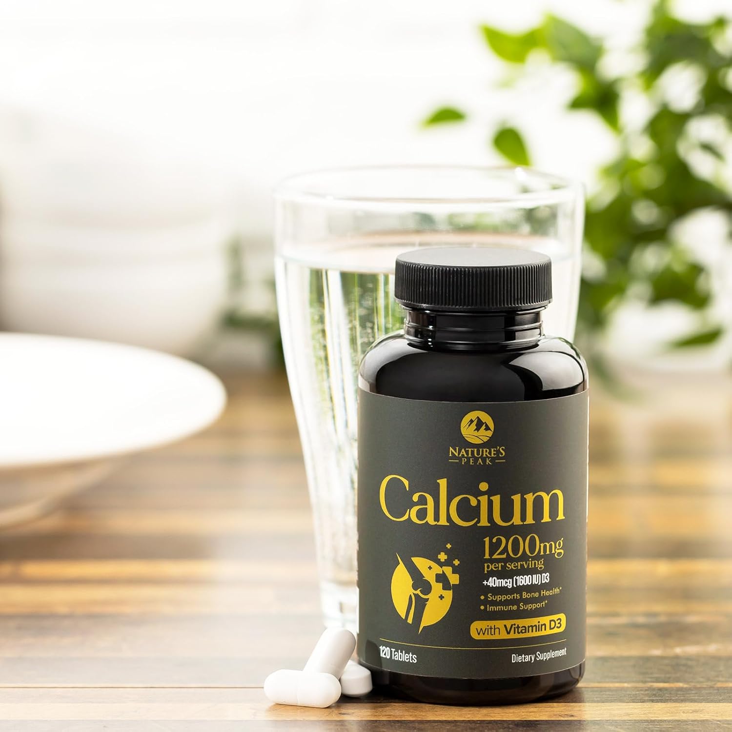 High-Potency Calcium Supplement with Vitamin D3 for Bone Strength & Immune Support - 120 Tablets - Espot.com.au