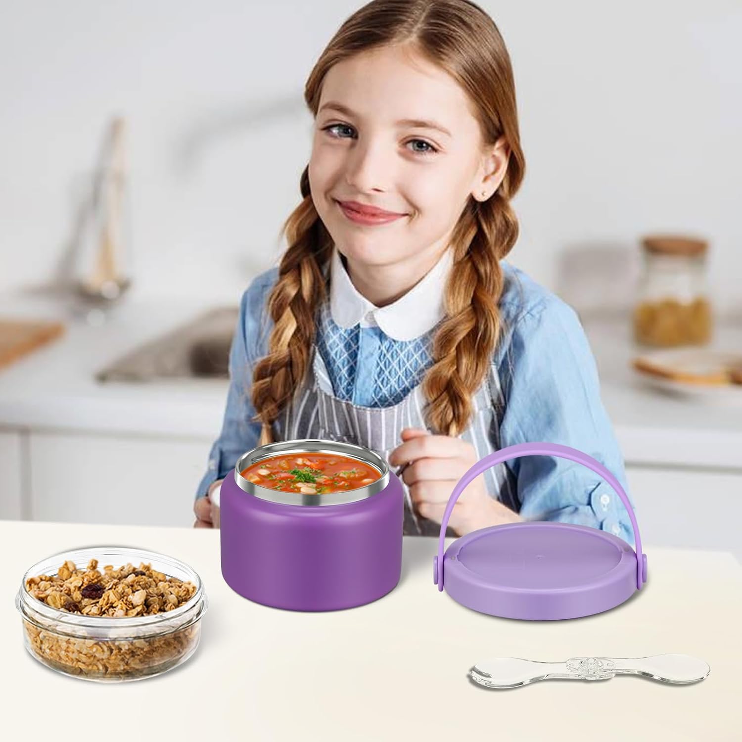 purple-kids-2-in-1-food-jar-with-snack-container---8oz-double-insulated-soup-thermo-for-hot-lunch---wide-mouth-stainless-steel-leak-proof-container-for-school-and-travel-7