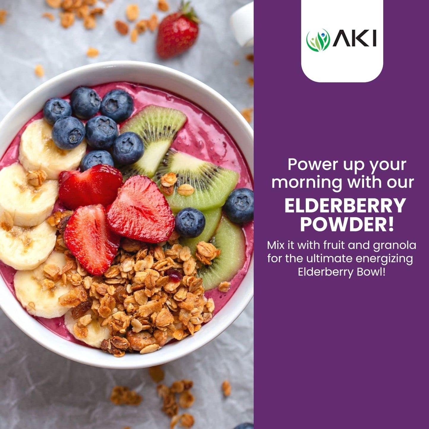 aki-organic-elderberry-powder---ideal-vitamins-nutrients-for-smoothies-oatmeal-and-yogurt---non-gmo-530-oz-150-g-2