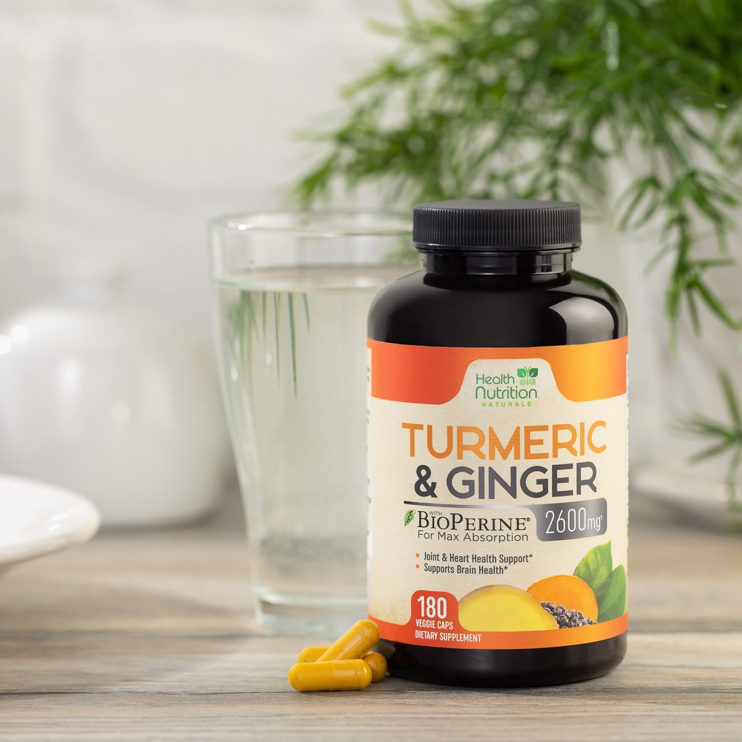 180-capsules-turmeric-curcumin-with-bioperine-ginger---2600mg-95-curcuminoids---heart-joint-support---natural-health-nutrition-supplement-9
