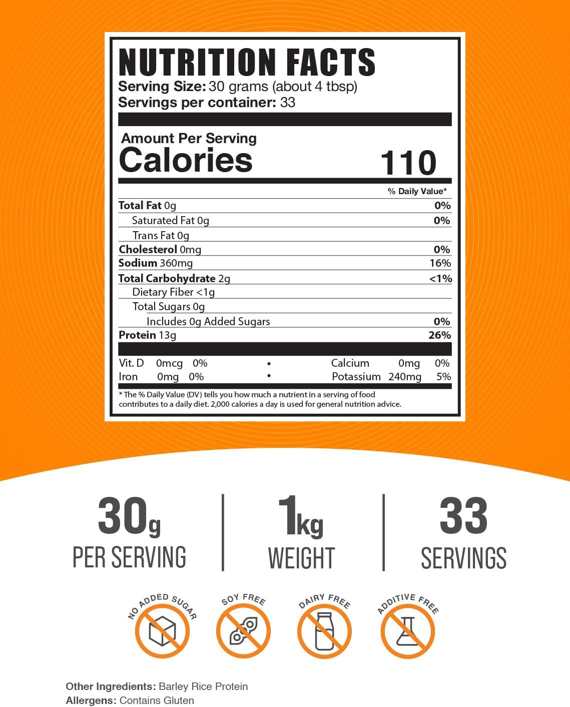 bulksupplementscom-barley-rice-protein-powder---vegan-unflavored-dairy-free-protein-source---1kg-22-lbs---30g-per-serving---pack-of-1-2