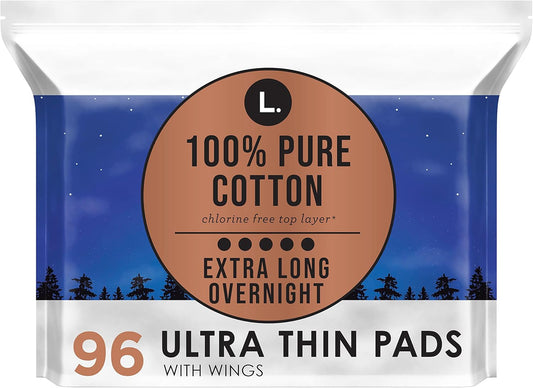 overnight-ultra-thin-cotton-topsheet-pads-with-wings-for-women-unscented-menstrual-pads---96-count-total-1