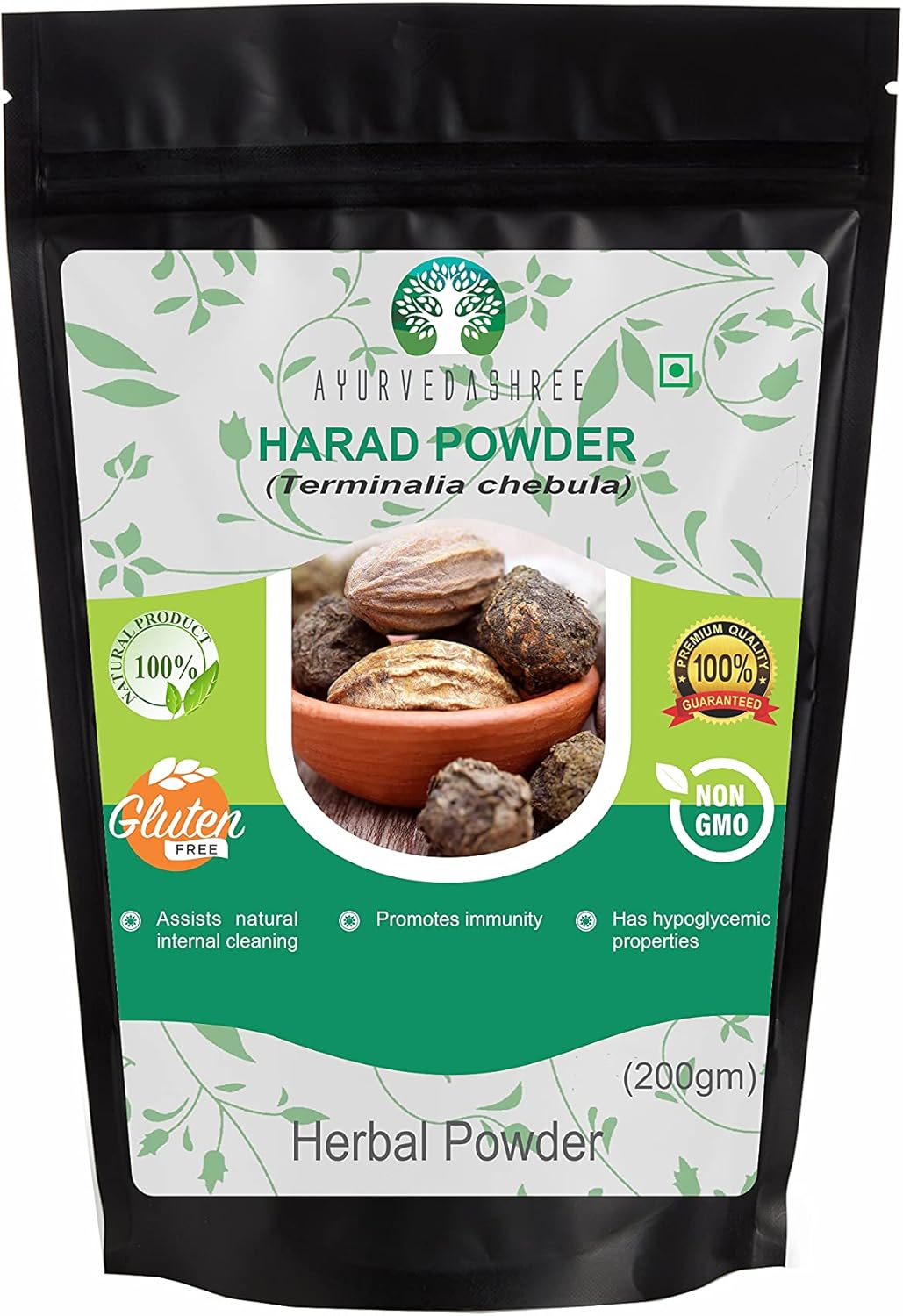 200-gm-ayurvedashree-haritaki-powder---terminalia-chebula-detox-rejuvenation-for-vata---kapha---pitta-balance---non-gmo---gluten-free---gmp-certified-1