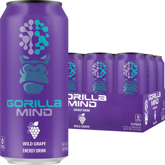 wild-grape-gorilla-mind-energy-drink---boost-energy-and-focus-with-n-acetyl-l-tyrosine-alpha-gpc-200mg-caffeine-uridine-saffron-no-sugar-or-artificial-colors-16oz-12-pack-1