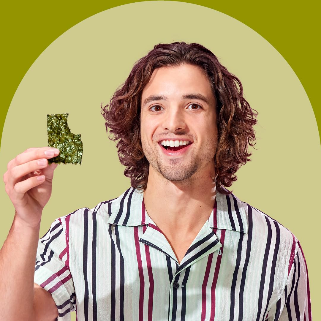 Organic Roasted Seaweed Sheets with Extra Virgin Olive Oil - 12 Packs, Keto, Vegan, Gluten Free - Iodine & Omega 3 Rich On-The-Go Snack for Kids & Adults - Espot.com.au
