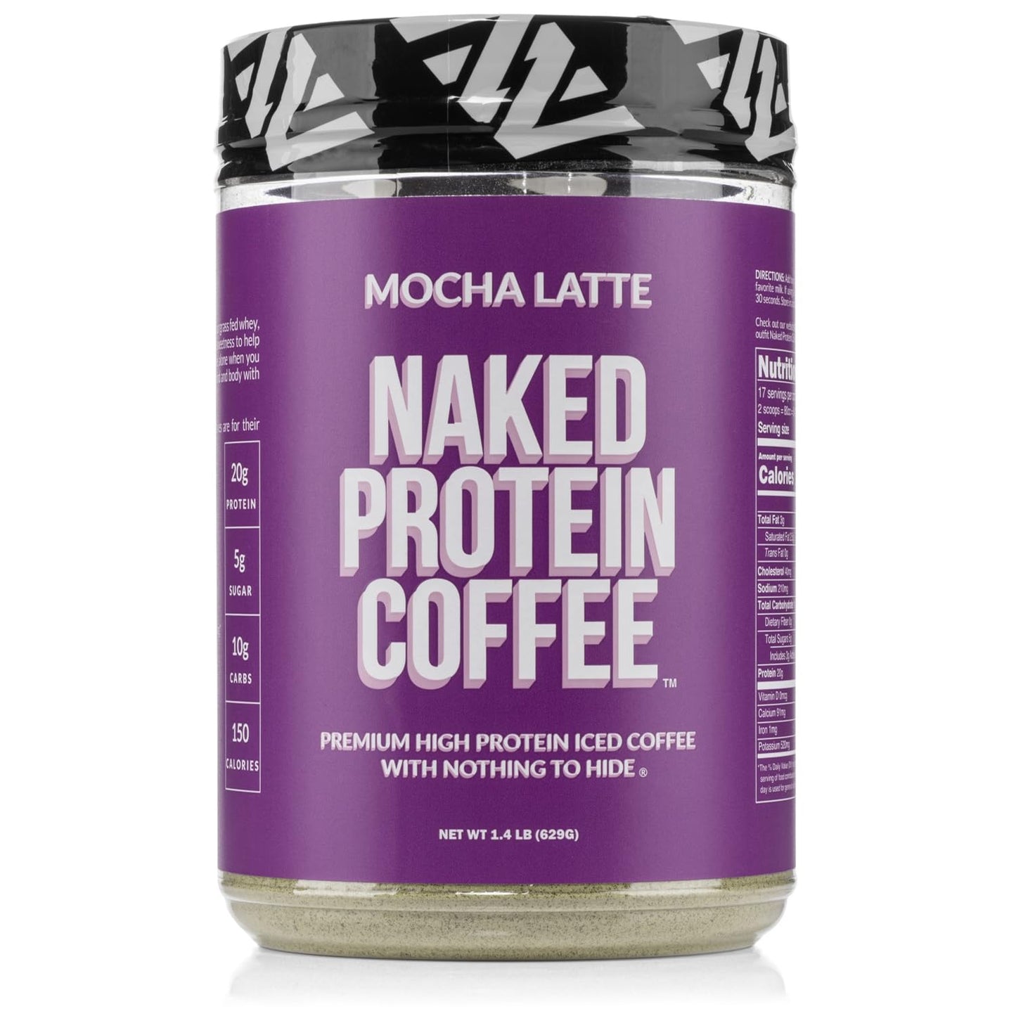 premium-naked-nutrition-mocha-latte-protein-coffee---instant-protein-drink-keto-friendly-gluten-free---17-servings---iced-coffee-protein-shake-1
