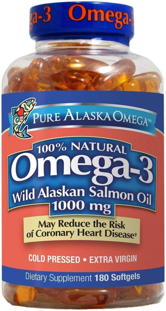 Wild Alaskan Salmon Oil Softgels - 1000mg, 180-Count - Pure Omega-3 Supplement from Alaska - Espot.com.au