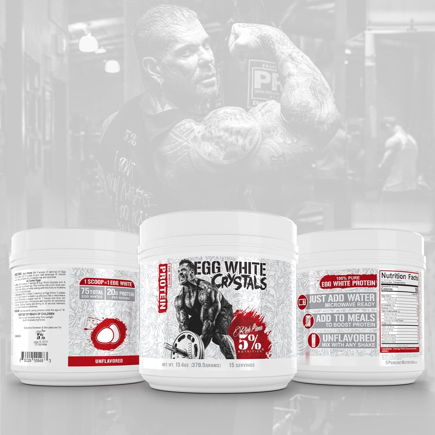 5% Nutrition Egg White Crystals - Pure Egg White Protein Powder 20g Protein - Easy Mix & Store - 0.84lbs, 15 Servings - Espot.com.au