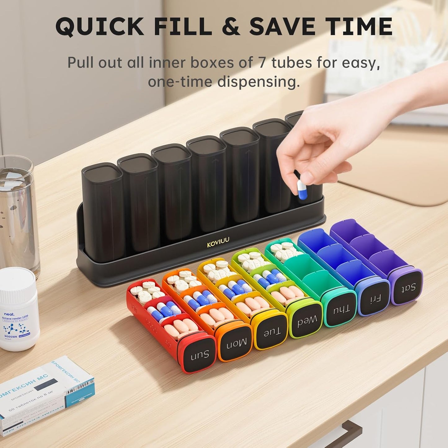 koviuu-weekly-pill-organizer-set---twice-daily-three-times-daily---translucent-black-and-black-color-options-5
