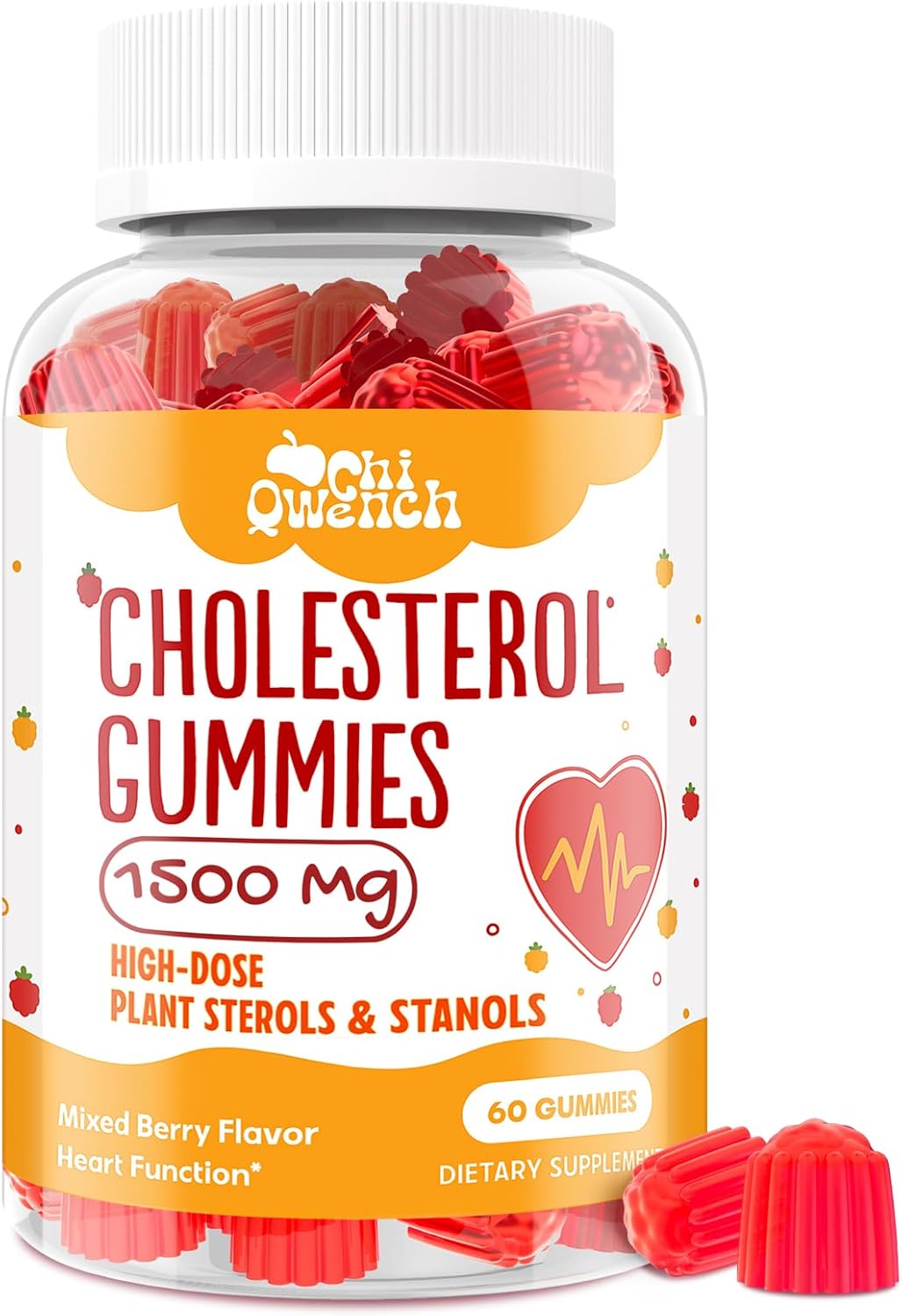 chiqwench-cholesterol-support-gummies---1500-mg-plant-sterols-stanols-complex---maintain-normal-levels---mixed-berry-flavor---60-count-1
