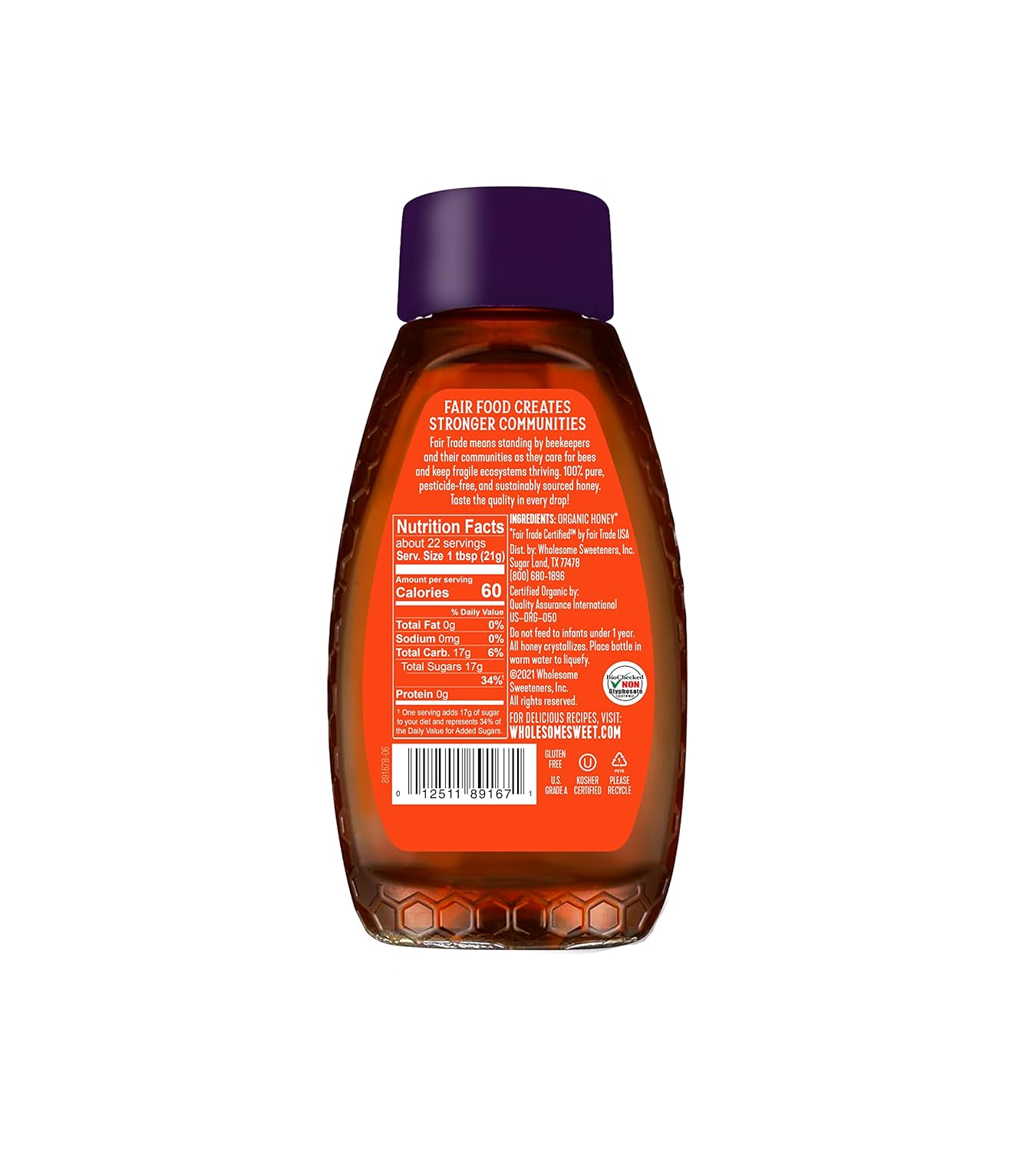 organic-16-ounce-honey-bottle---100-pure-fair-trade-certified-non-gmo-project-verified-gluten-free---wholesome-sweeteners---1-pack-2