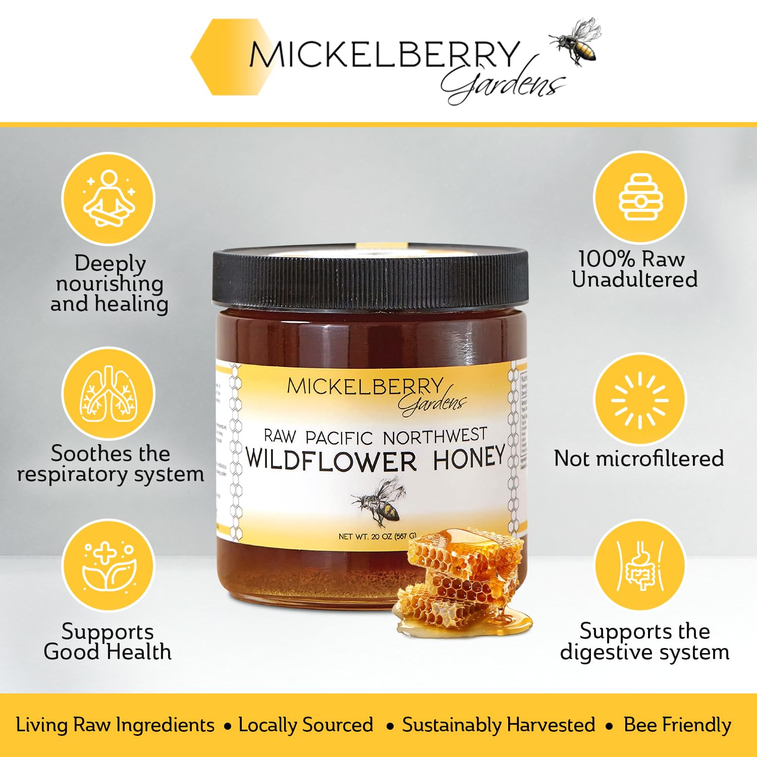 pacific-northwest-raw-wildflower-honey---pure-grade-a-strained-honey-20-oz-from-mickelberry-gardens---unadulterated-clean-2