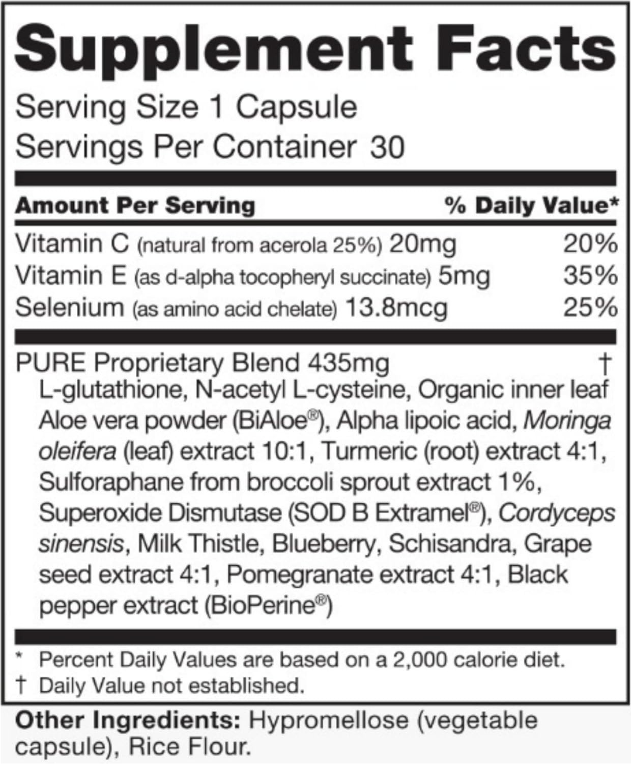 PurXcel Antioxidant Supplement - 30 Capsules for Skin, Joints & Cleansing - Rich in Glutathione & Superoxide Dismutase - Espot.com.au