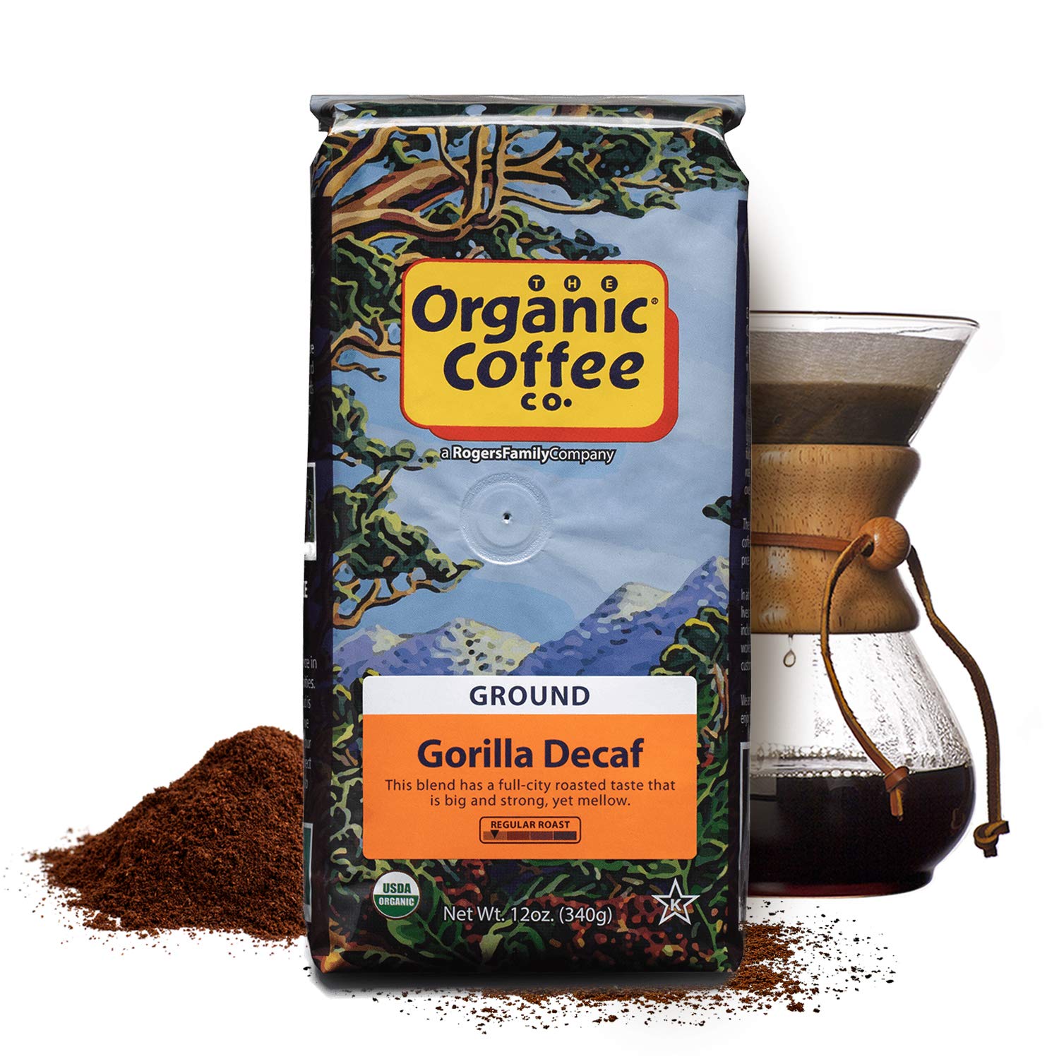 organic-coffee-co-gorilla-decaf-ground-coffee---12oz-bag-medium-roast-swiss-water-processed-certified-usda-organic-3