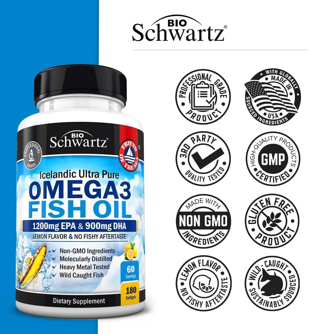 premium-triple-strength-omega-3-fish-oil-supplement---2250mg-epa-dha-fatty-acids---supports-joint-eyes-brain-health---burpless-lemon-flavor---gluten-free---180-softgels-6