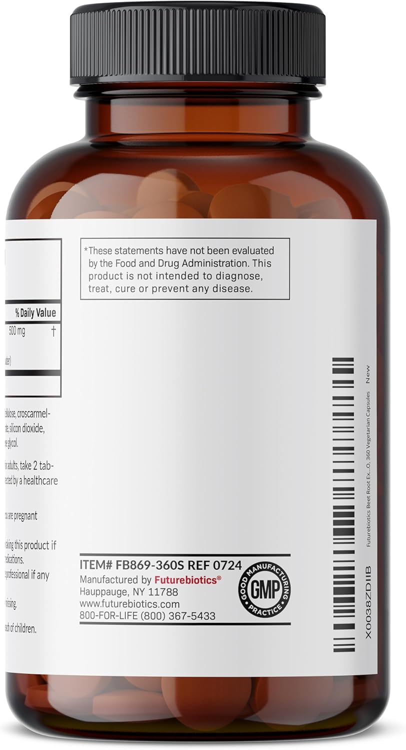 Extra Strength Non-GMO Beet Root Supplement - 360 Vegetarian Tablets by Futurebiotics - Espot.com.au