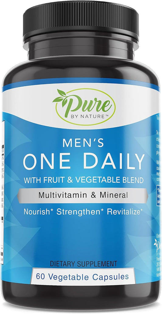 Men's One-Daily Multivitamin for Immune Support - Non-GMO Ingredients, Energy Boosting Vitamins & Minerals - 60 Veggie Capsules - Espot.com.au