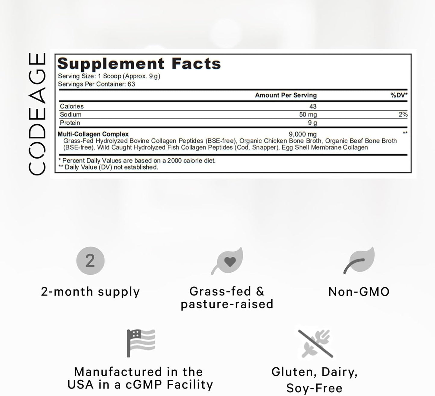 codeage-multi-collagen-protein-powder-peptides---2-month-supply-hydrolyzed-types-i-ii-iii-v-x---grass-fed-all-in-one-super-bone-broth-supplement---non-gmo---20-oz-2