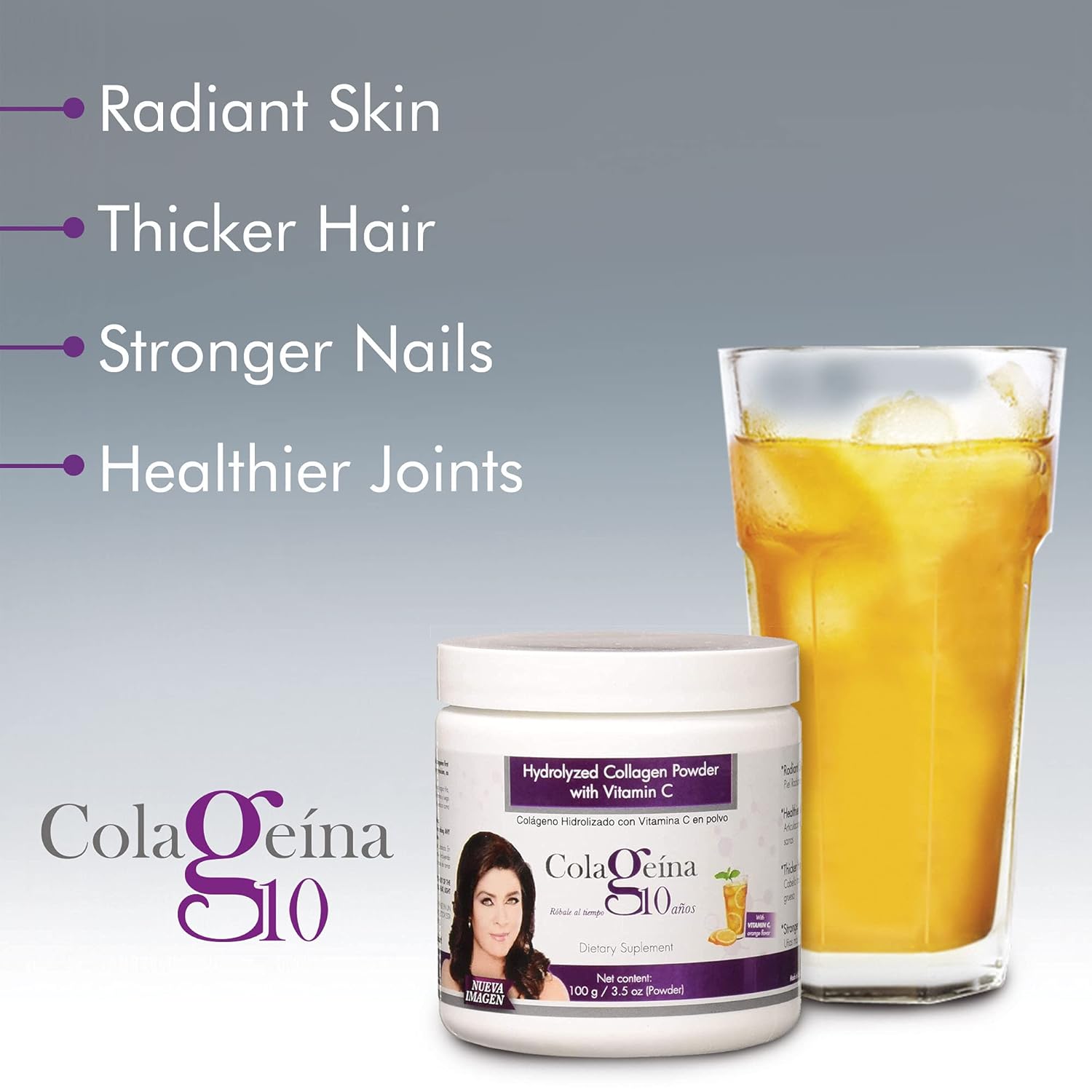 orange-flavored-collagen-powder-with-vitamin-c---anti-aging-formula---water-soluble---35-oz-jar---colageina-10-5