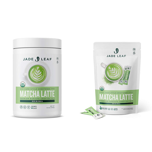 jade-leaf-matcha-latte-mix-bundle---500g-canister-10ct-stick-packs---sweetened-green-tea-powder-for-cafe-style-lattes-1