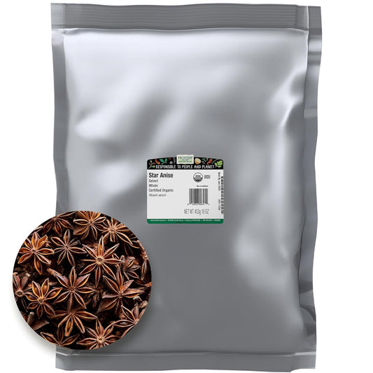 Organic Whole Star Anise Pods - Bulk 3lb Package of Dried Star Anise - Frontier Co-op Quality - Espot.com.au