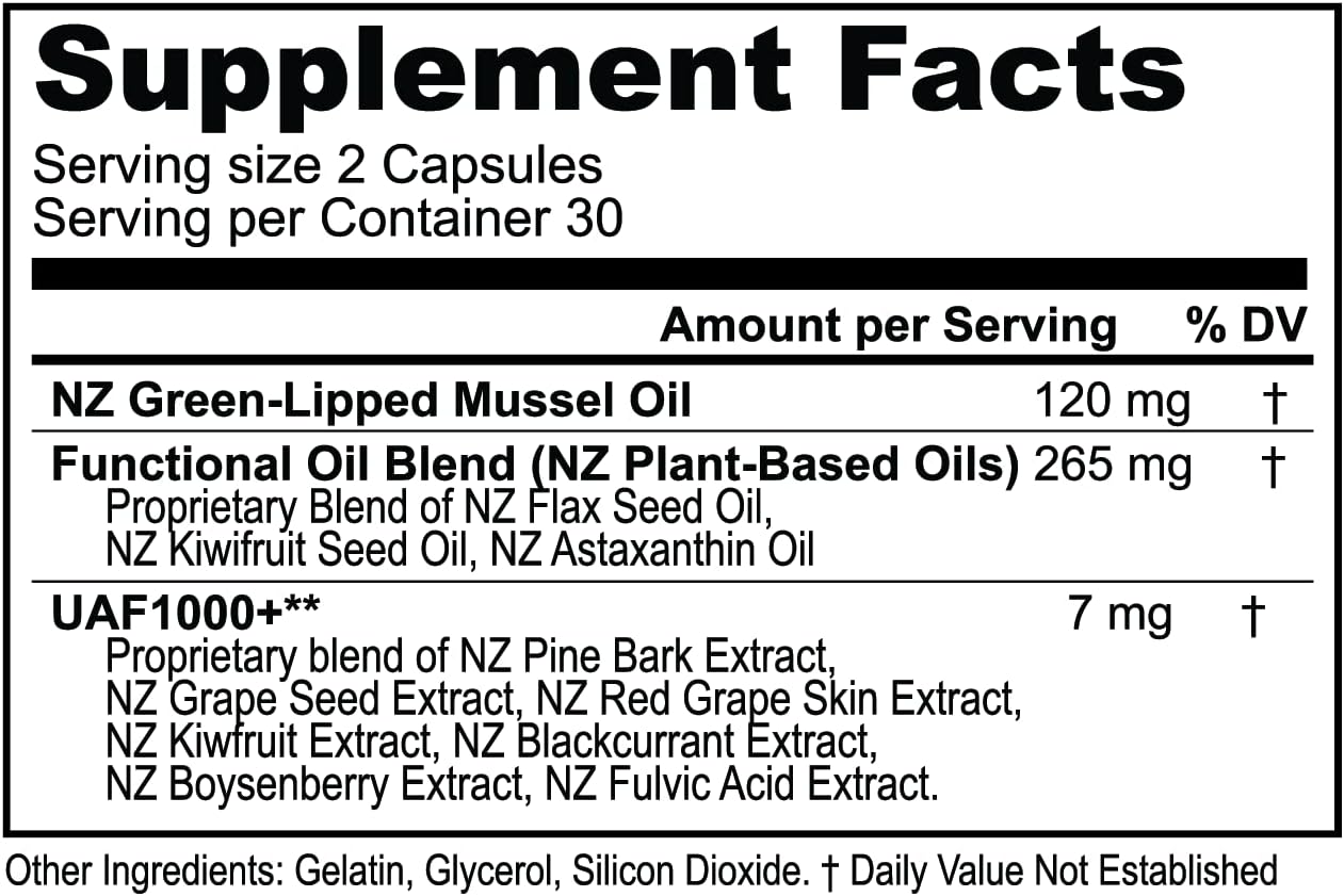 6-Pack FREZZOR Omega 3 Black Capsules with New Zealand Green Lipped Mussel Oil for Joint Care & Comfort - High Potency Antioxidant Formula, No Fishy Aftertaste - 450mg, 360 Softgels - Espot.com.au