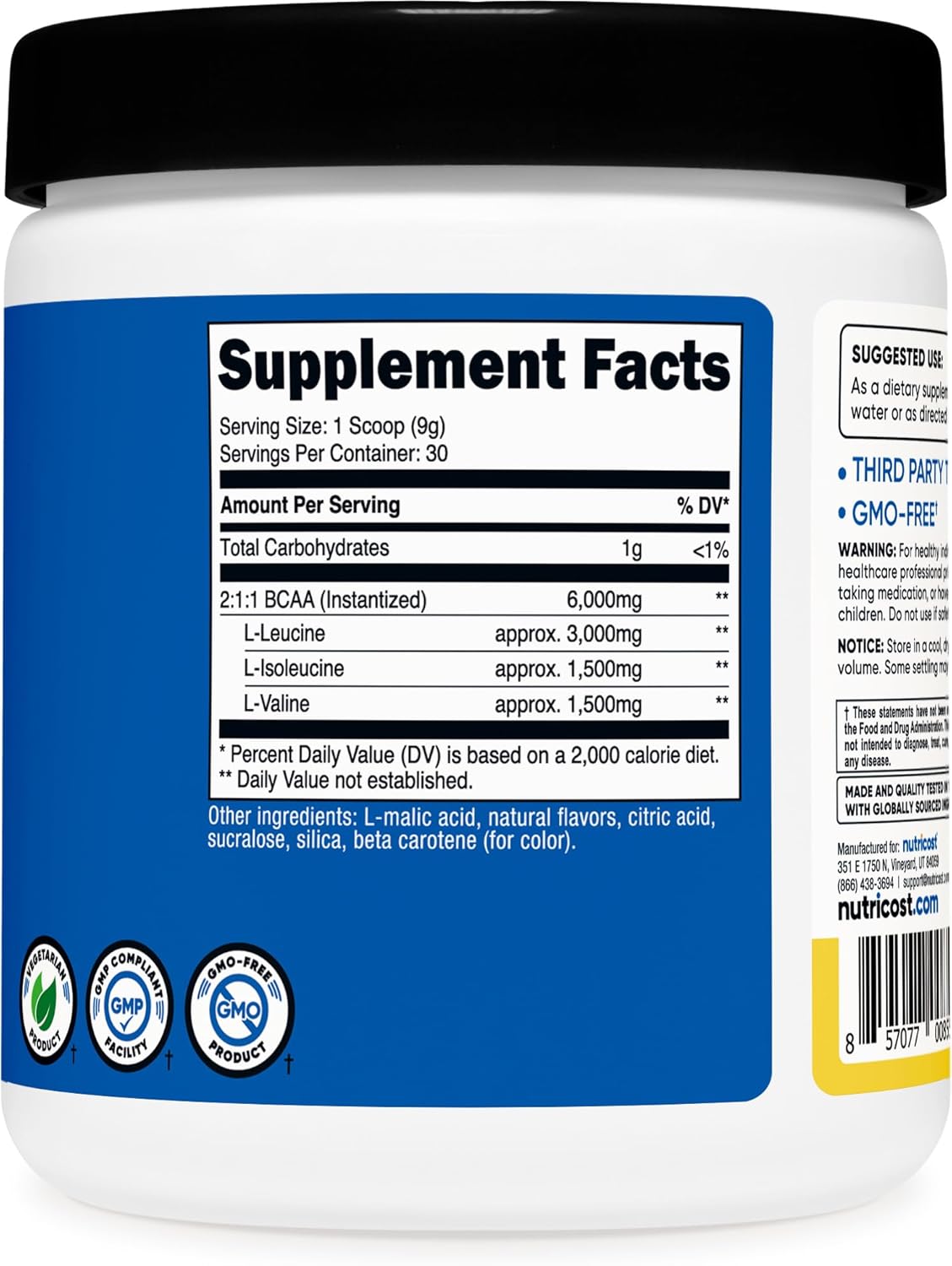 nutricost-pineapple-bcaa-powder---30-servings-optimal-211-ratio-for-muscle-recovery-and-growth-5