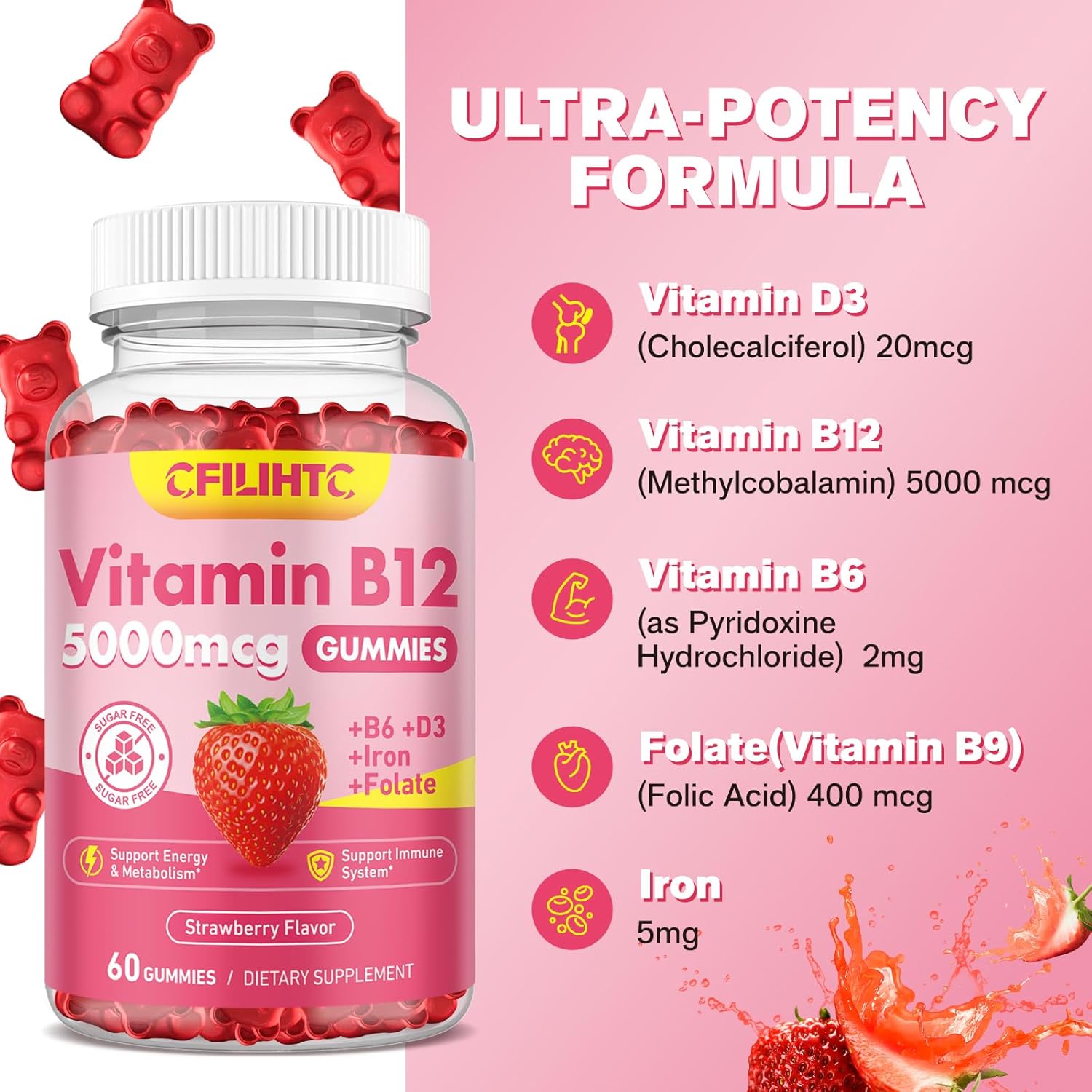 5000mcg-methyl-b12-gummies-with-vitamin-b6-d3-iron-folate-for-adults---energy-metabolism-boost-mood-support-immune-nervous-system---sugar-free-strawberry-gummies-for-women-men-5