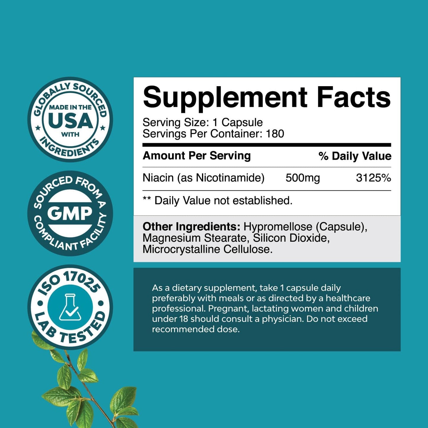 180-count-niacinamide-500mg-capsules-for-energy-skin---flush-free-nicotinamide-vitamin-b3-supplement---boosts-mitochondrial-energy---potent-skin-support-formula-2