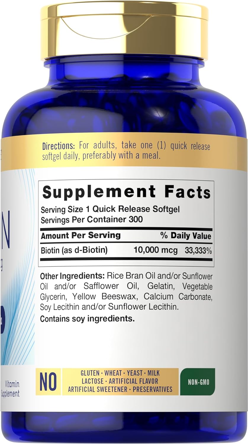 carlyle-biotin-10000mcg-softgels---300-count-max-strength-non-gmo-gluten-free-supplement-2
