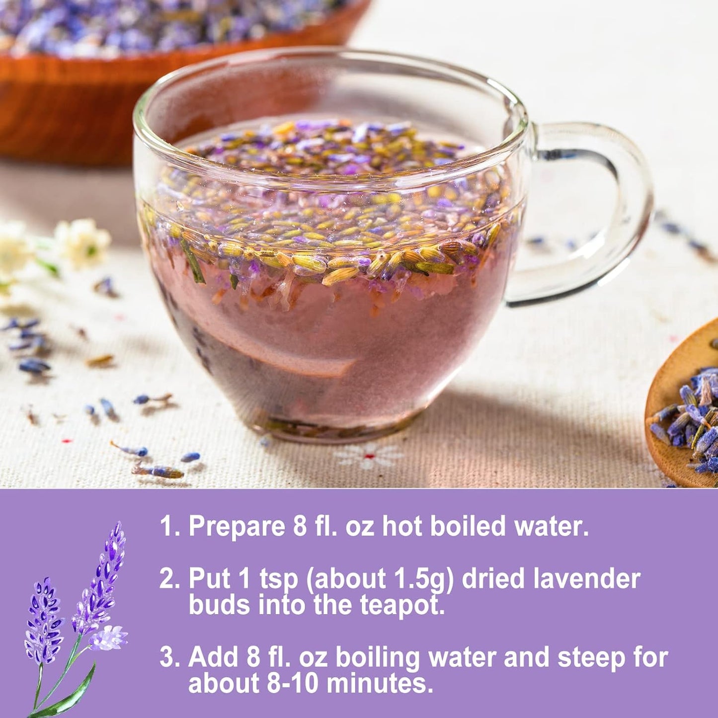 5oz-dried-lavender-flowers---fragrant-food-grade-lavender-buds-for-tea-baking-lemonade---relaxation-and-better-sleep---142g-4