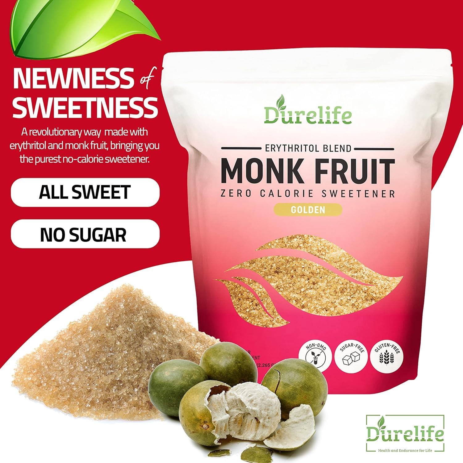 5-lb-durelife-golden-monk-fruit-sweetener---keto-friendly-sugar-substitute-crystal---zero-calorie-kosher---bulk-size-11-sugar-replacement-5