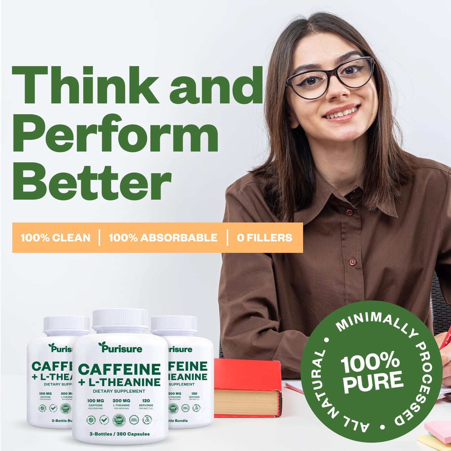 purisure-caffeine-theanine-capsules---100mg-caffeine-200mg-l-theanine-for-pre-workout-energy---nootropic-supplement-for-fatigue---120-day-supply---pack-of-3-4