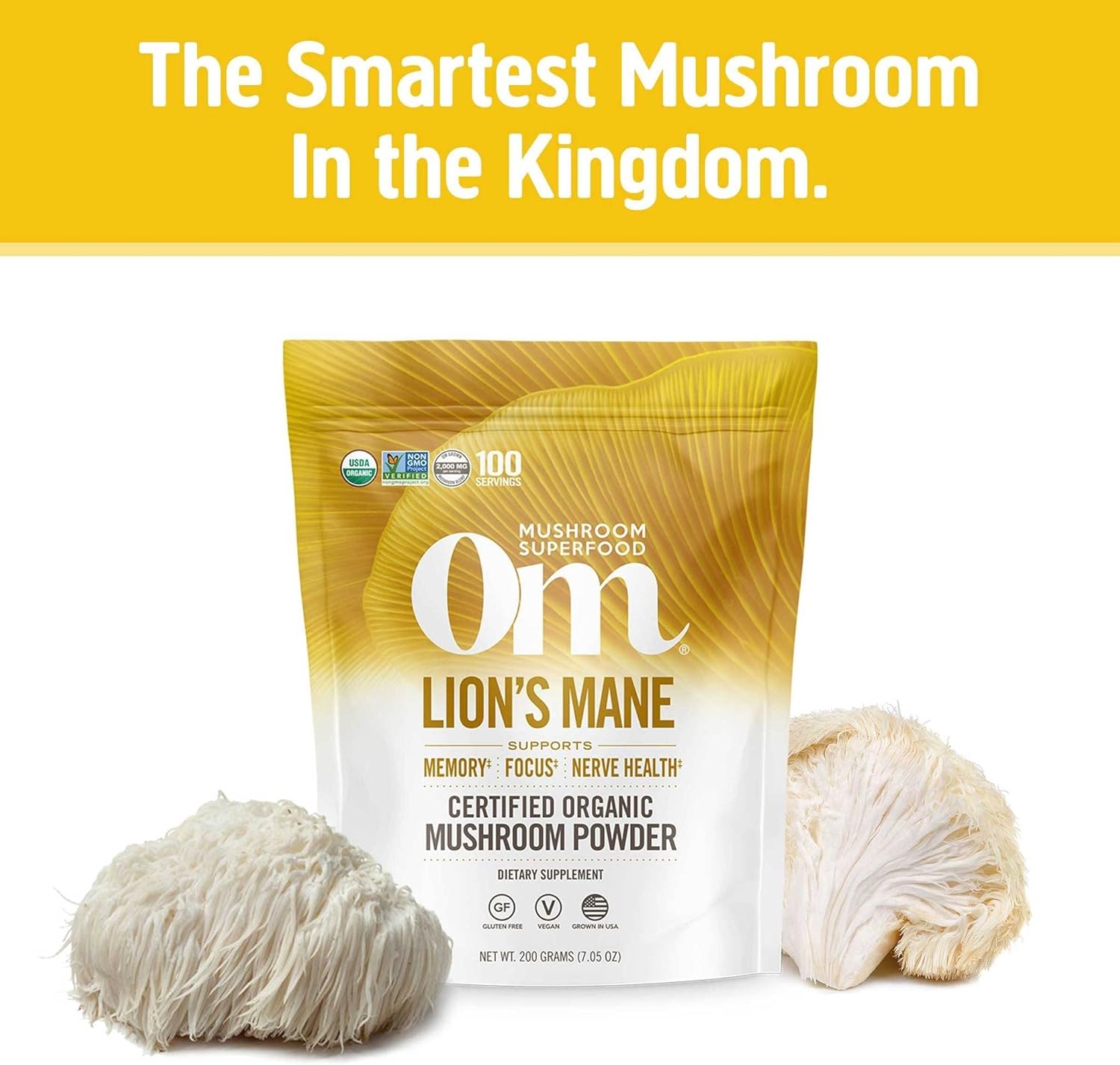 Organic Lion's Mane & Reishi Mushroom Powder Bundle - 7.05oz, 200 Servings - Espot.com.au
