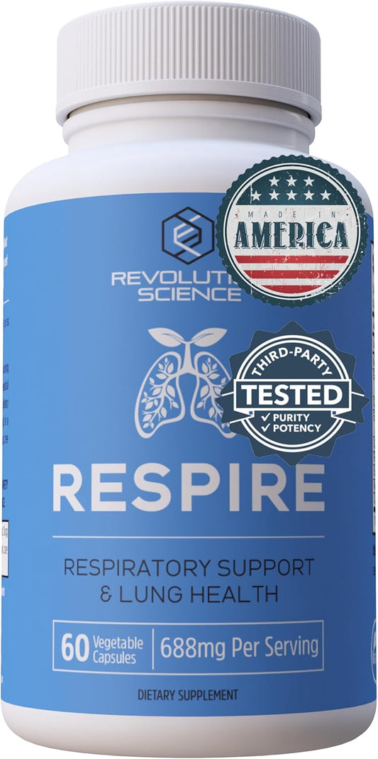 Respire Lung Support Supplement - Lung Cleanse & Detox Formula with Quercetin, Bromelain & Butterbur for Clear Lungs and Bronchial Support - 60 Capsules - Espot.com.au