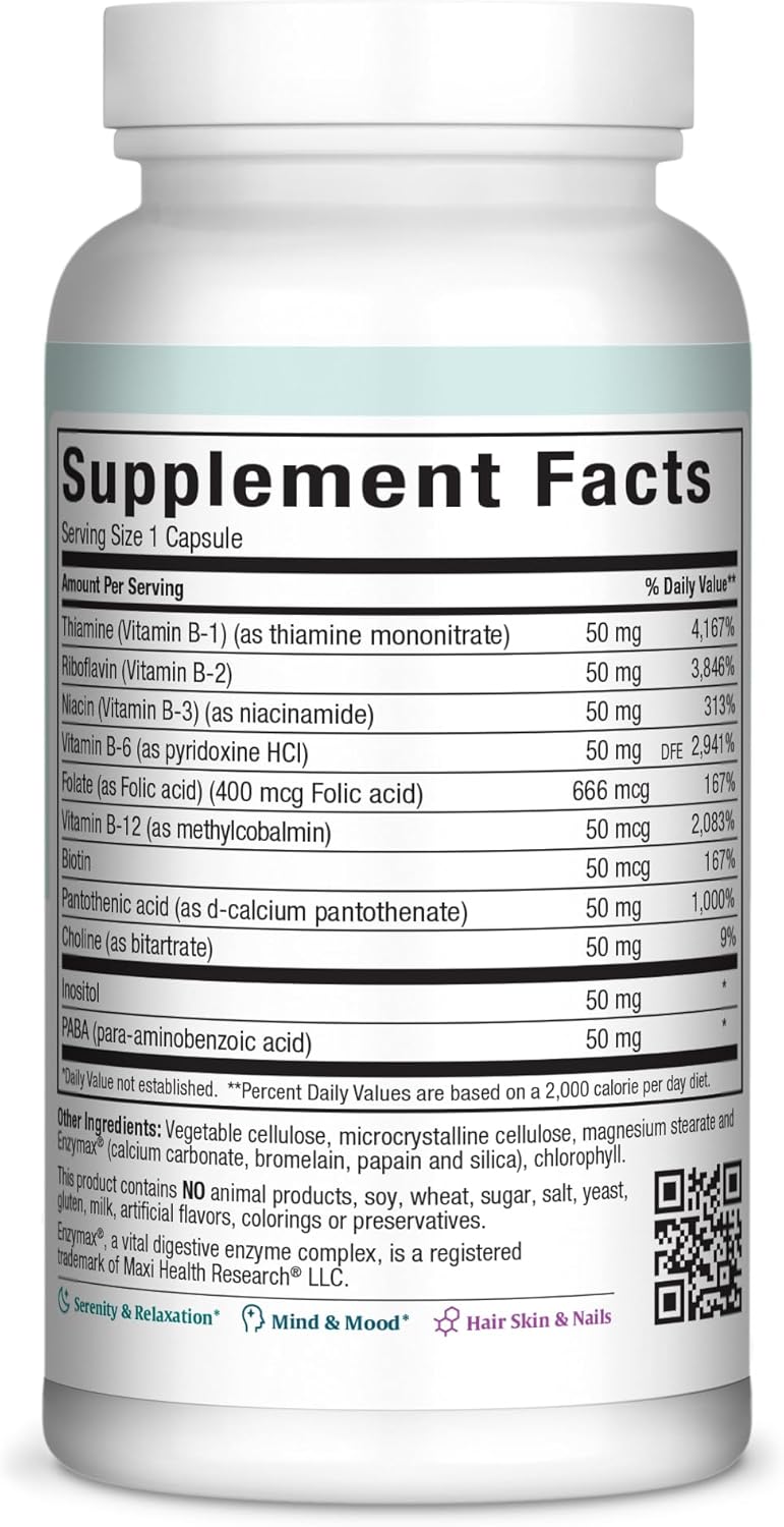 maxi-health-stress-relief-vitamin-b-complex-supplement---100-count-vegan-gluten-free-kosher---b6-b12-biotin-inositol-folate-for-men-and-women-2