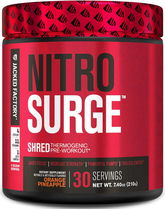 nitrosurge-shred-pre-workout-supplement---energy-booster-strength-gains-focus-pumps---nitric-oxide-booster-preworkout-powder---30-servings-orange-pineapple-flavor-1