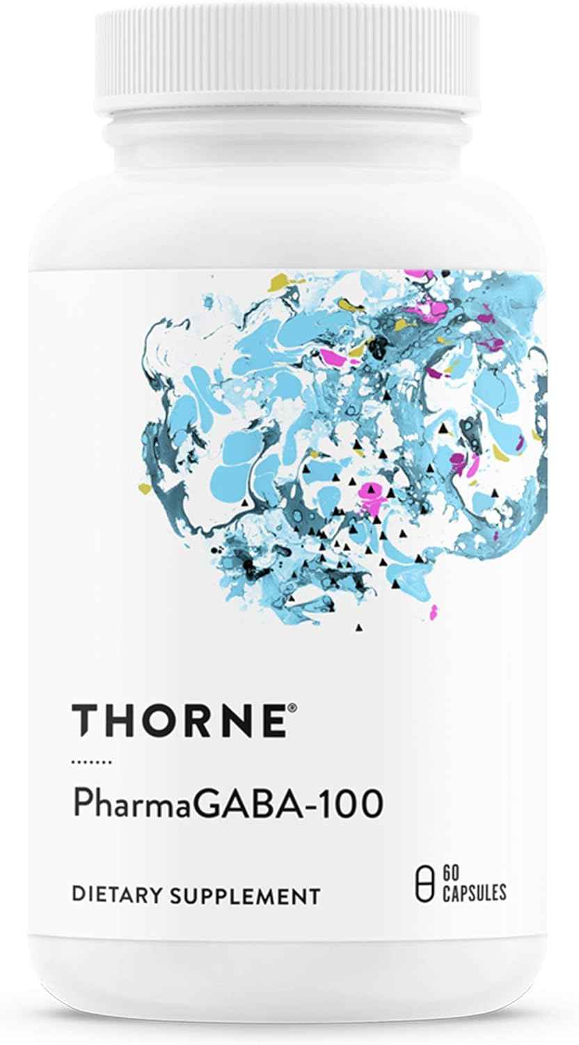 100mg PharmaGABA Supplement for Calm Mind & Sleep Support - Natural Source GABA - 60 Capsules by THORNE