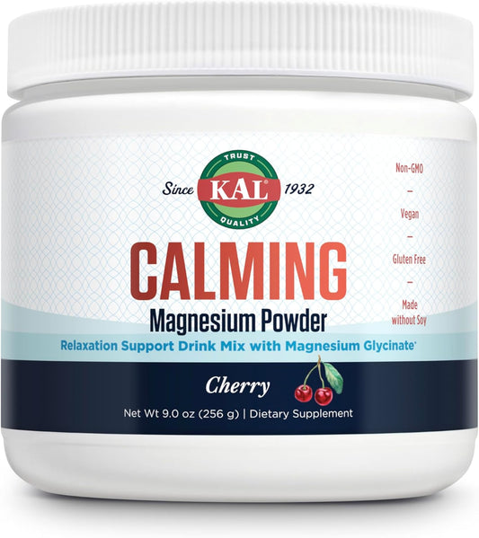 cherry-flavored-kal-calming-magnesium-powder---high-absorption-supplement-for-relaxation-support---vegan-gluten-free-no-added-sugar---40-servings-9-oz-1