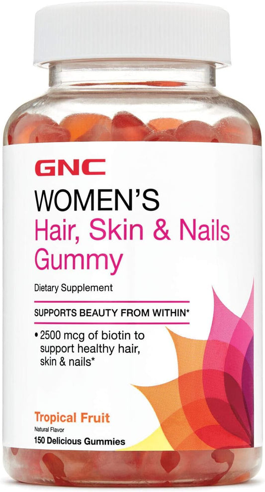 tropical-fruit-gnc-womens-hair-skin-nails-gummy---150-gummies-with-biotin-for-strong-healthy-hair-skin-nails-1