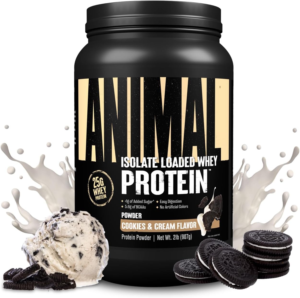 cookies-cream-animal-whey-isolate-protein-powder---muscle-builder-with-digestive-enzymes-for-pre-post-workout-recovery---25g-protein-low-sugar---great-taste-for-men-women---2-lbs-1