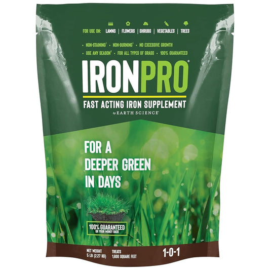 Earth Science Iron Pro Fast Acting Supplement for Lawn & Garden - Deep Green Results for Grass, Flowers, Vegetables, & Shrubs - Non-Staining, Non-Burning Formula - Covers 1K Sq. Ft. - Espot.com.au
