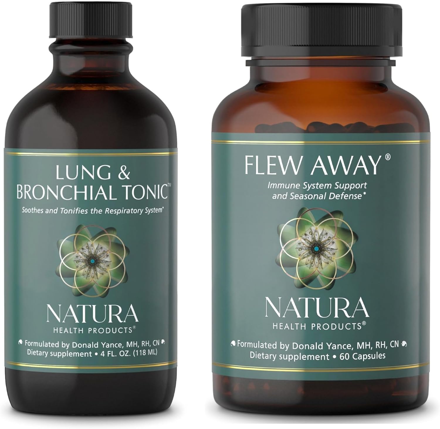Respiratory Support Bundle: Lung & Bronchial Tonic + Flew Away Supplement - Boosts Immune System, Seasonal Defense, and Respiratory Health - Espot.com.au