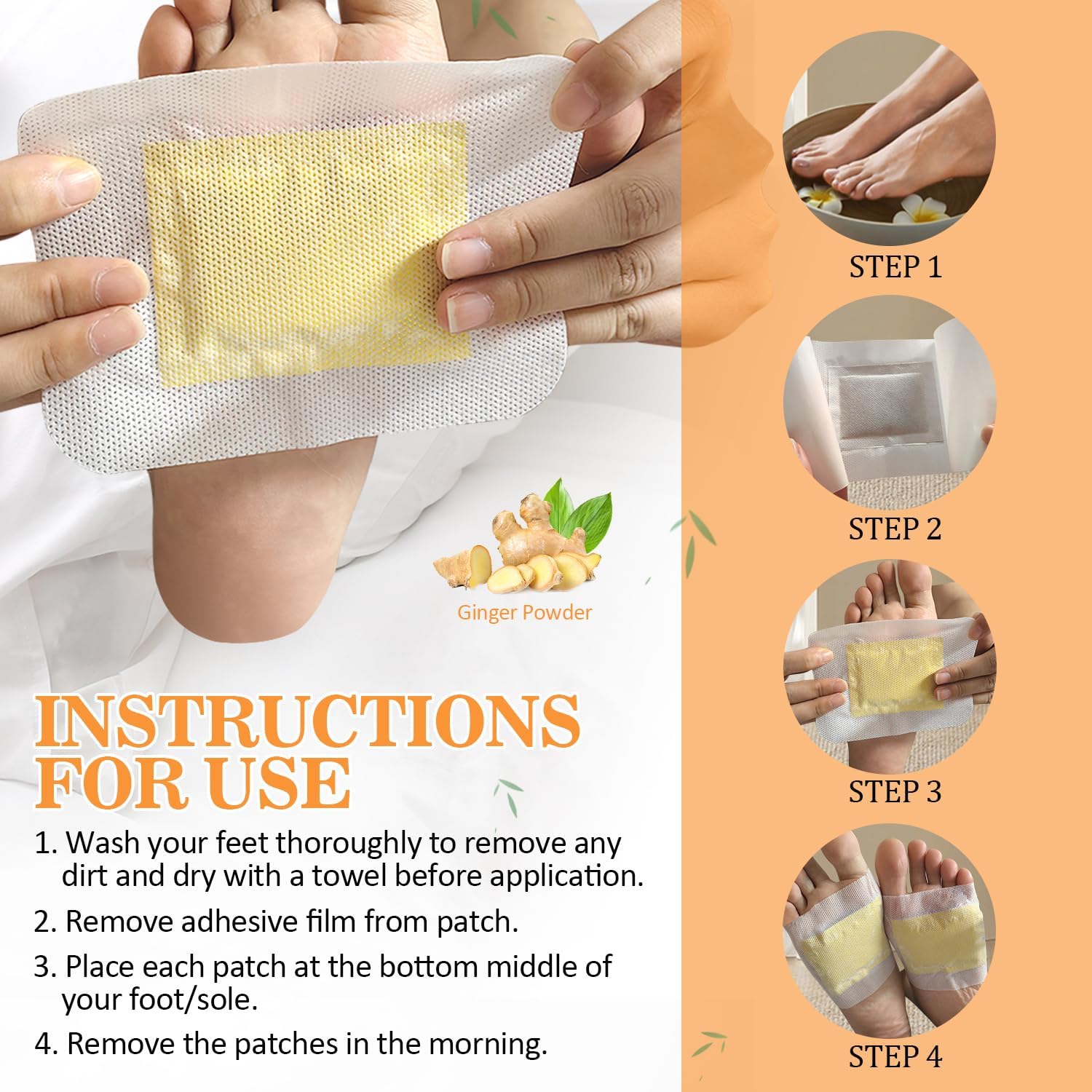 premium-ginger-foot-pads-with-natural-ingredients---2-in-1-upgrade-for-easy-use---bamboo-vinegar-wormwood-pads-with-strong-adhesive---40-pads-3