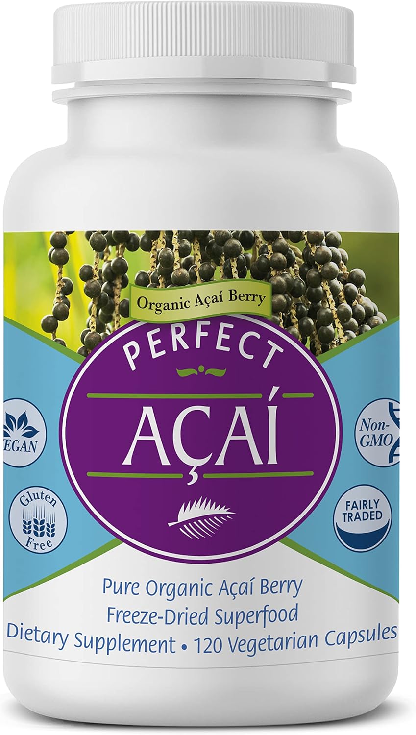 Organic Freeze-Dried Acai Supplement - 120 Vegetable Capsules by Perfect Supplements - Espot.com.au
