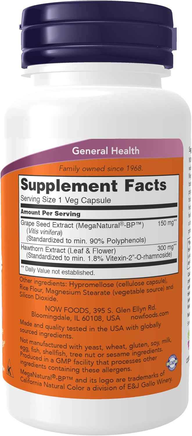 NOW Foods MegaNatural®-BP™ Blood Pressure Health Support - 90 Veg Capsules for Cardiovascular Wellness