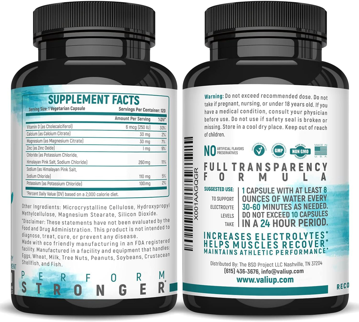 Electrolyte Salts Rapid Rehydration Pills - 120 Veggie Capsules for Hydration & Recovery, Keto Salt Mineral Supplement - Espot.com.au