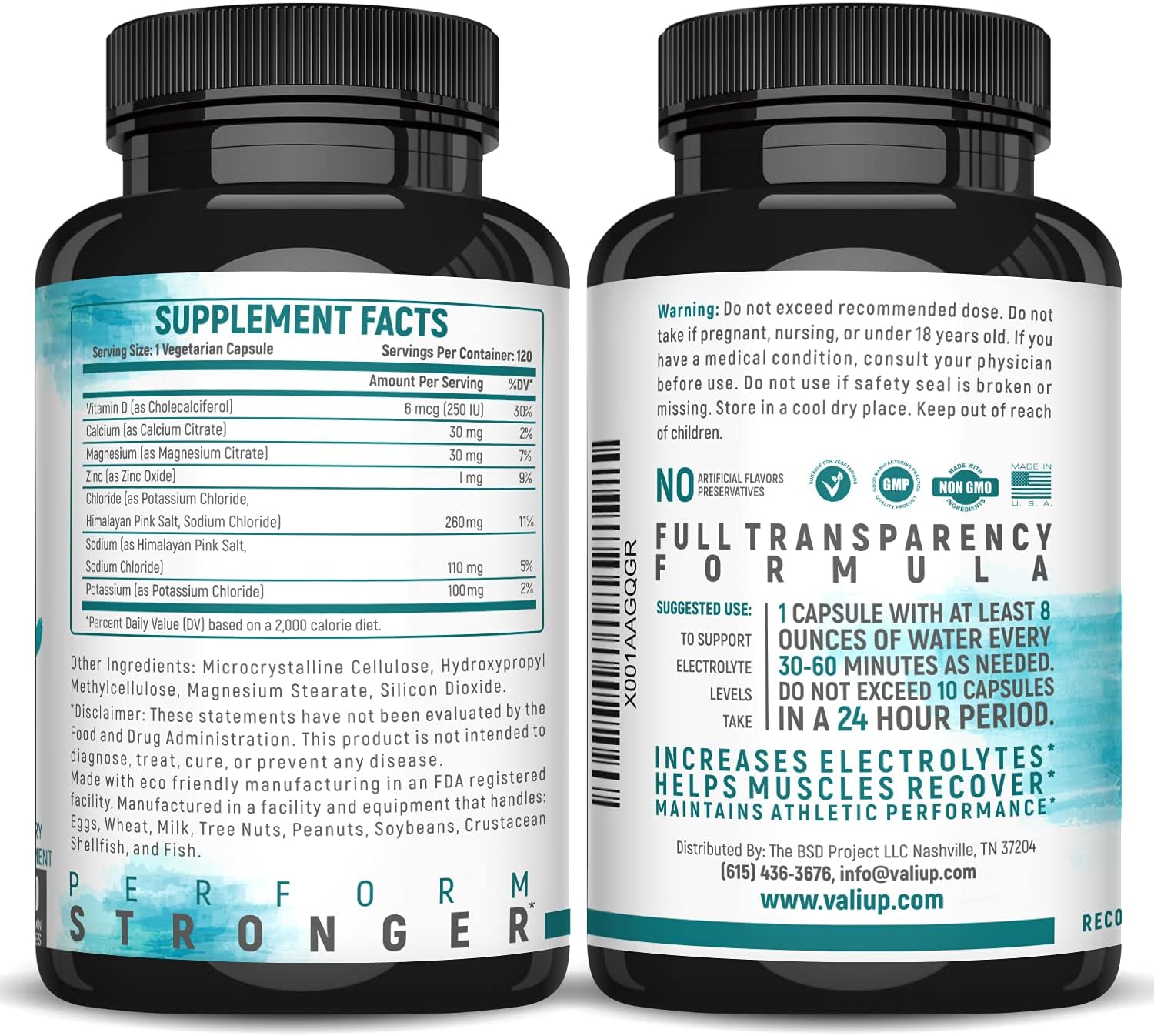 Electrolyte Salts Rapid Rehydration Pills - 120 Veggie Capsules for Hydration & Recovery, Keto Salt Mineral Supplement - Espot.com.au