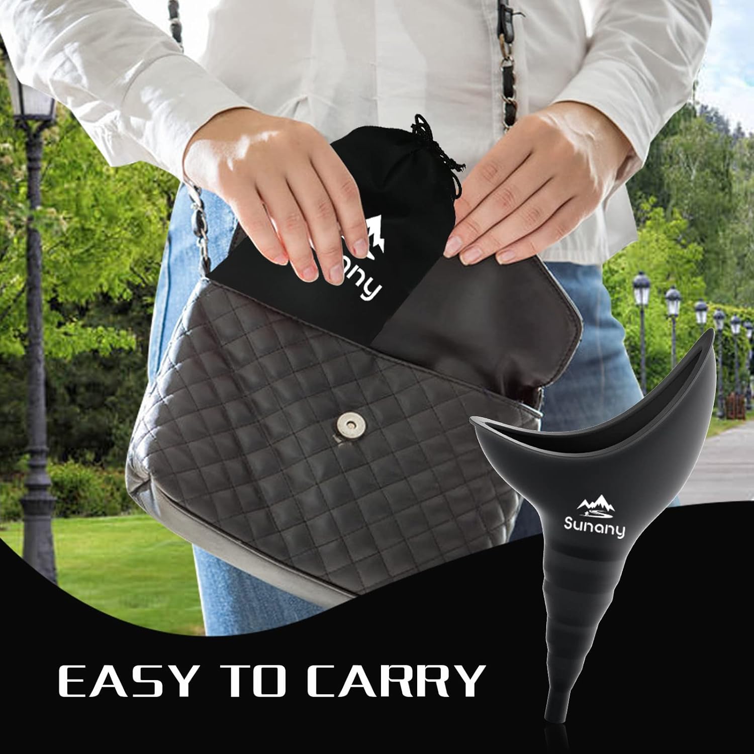 Portable Female Urinal with Silicone Funnel for Standing, Reusable and Travel-Friendly - Ideal for Outdoor Activities and Camping - Espot.com.au