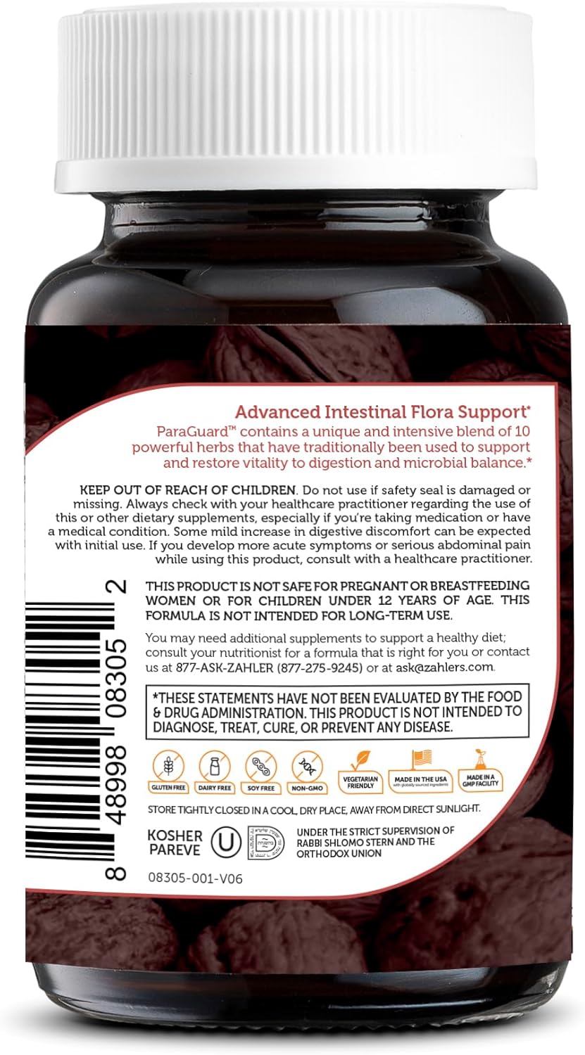 Zahler ParaGuard Capsules - Gut Health Supplement with Wormwood, Garlic, Pumpkin Seed, Clove - Natural Support for Humans - Certified Kosher - 30 Count - Espot.com.au